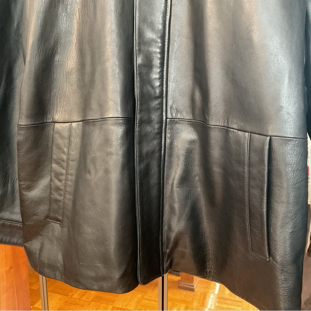 KIRKLAND SIGNATURE MENS SOFT BLACK LEATHER JACKET, XXLARGE - Picture 5 of 16